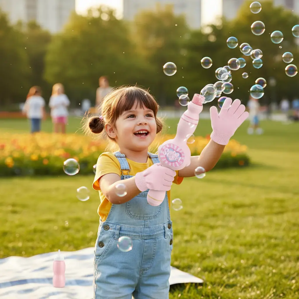 Varinha Mágica de Bolhas com Fumaça na cor rosa